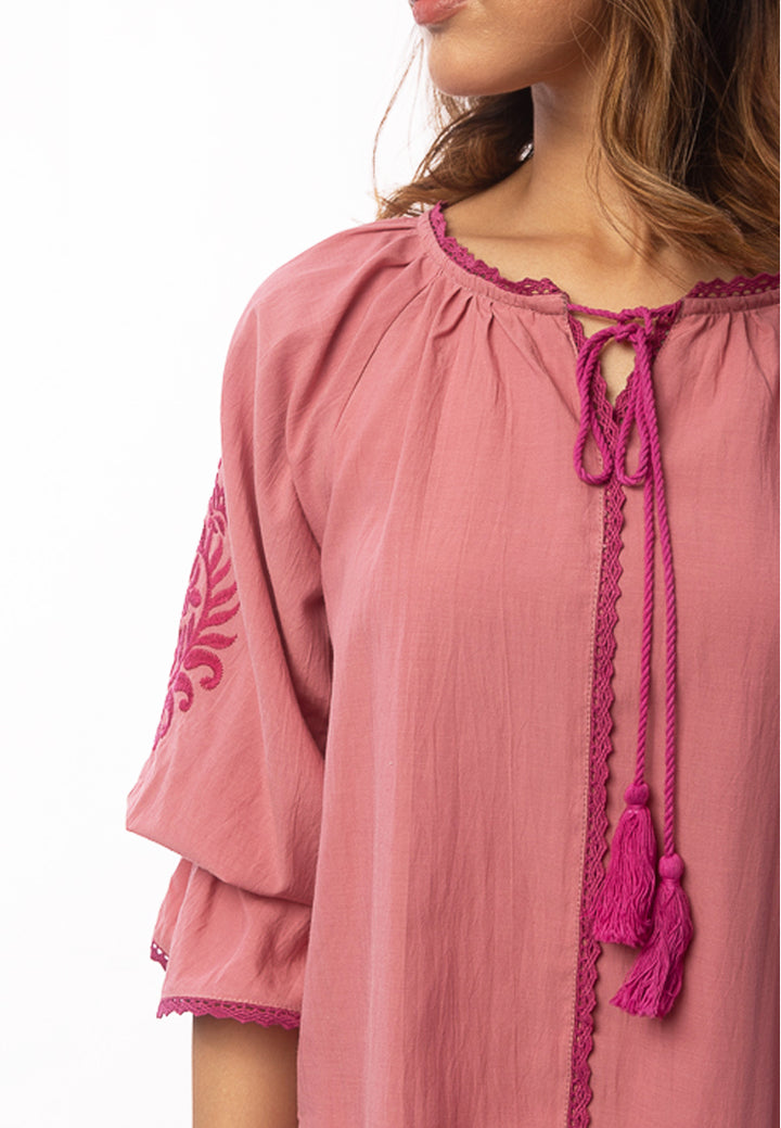 East India Company - Aditi_Embroidered 3/4 Sleeve Blouse