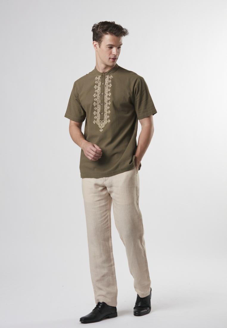 Reed - Emboidered Mandarin Collar Shirt