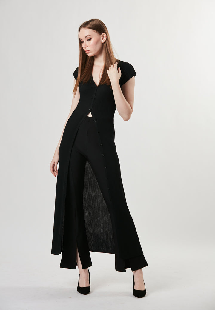 Opal - Machine Knitted maxi dress - Black