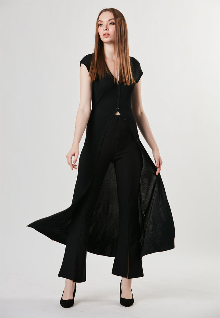 Opal - Machine Knitted maxi dress - Black