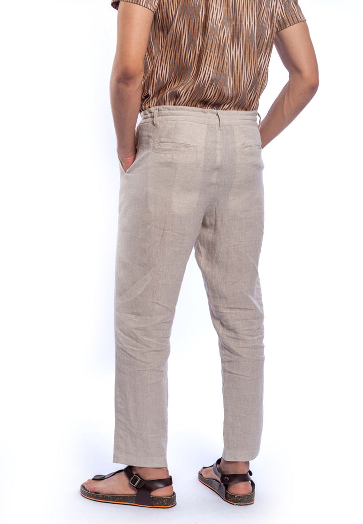 Harish Elastic Waist Drawstring Linen Pants