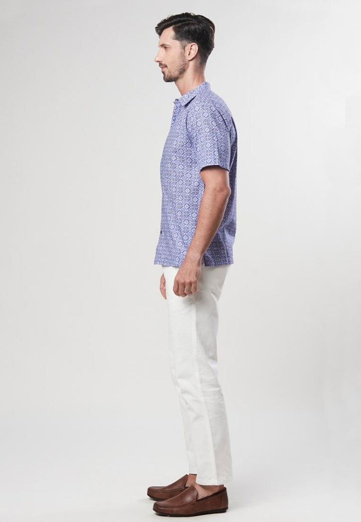 Hector - Short Sleeve Printed Buttoned Down Shirt