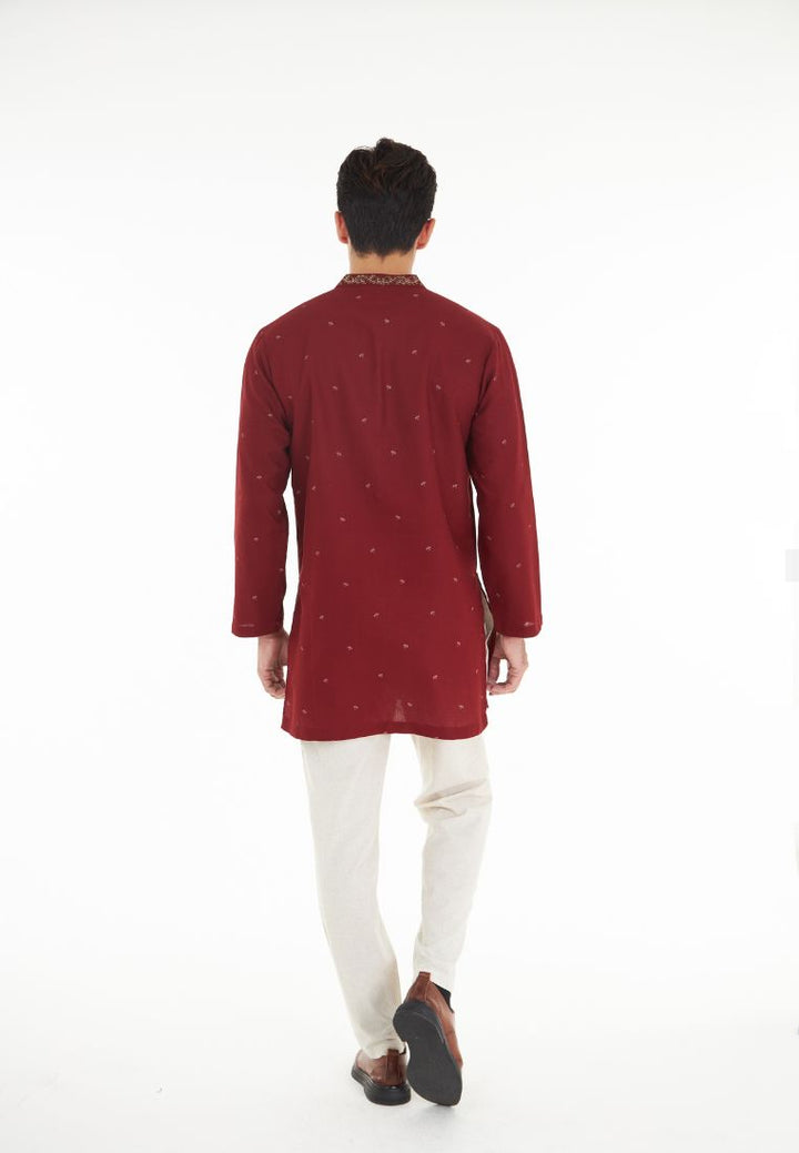 Hayden Stand Collar L/Sleeve Embroidered Kurta