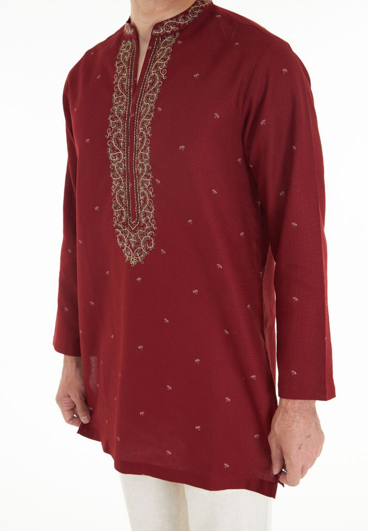 Hayden Stand Collar L/Sleeve Embroidered Kurta