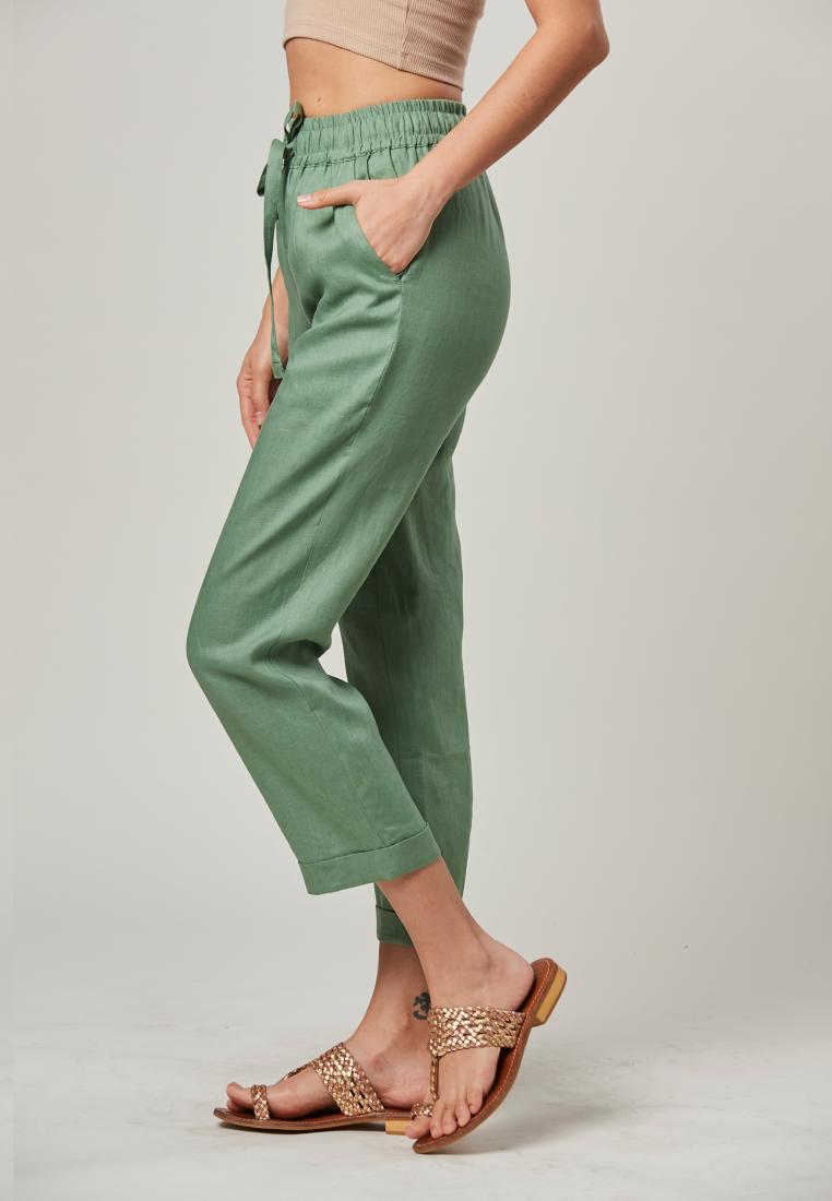 Rita - Semi Fit Ankle Length Linen Pants