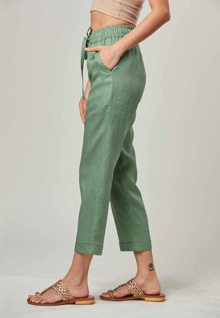 Rita - Semi Fit Ankle Length Linen Pants