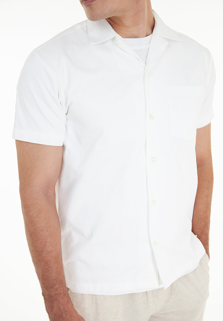 Nolan S/Sleeve Textured Shirt - White