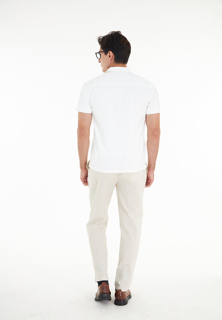 Nolan S/Sleeve Textured Shirt - White