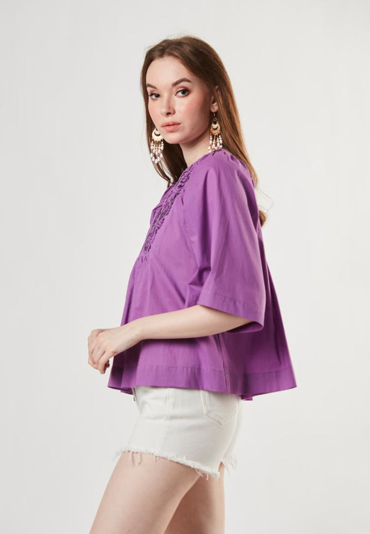 Faith - Embroidered Yoke Blouse