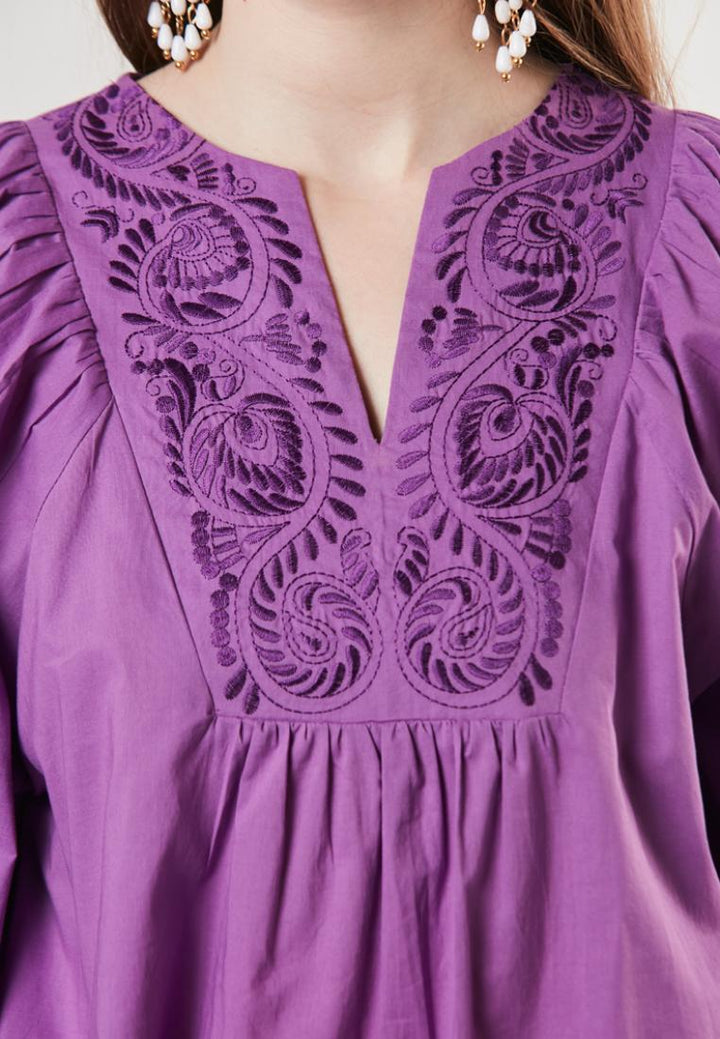 Faith - Embroidered Yoke Blouse