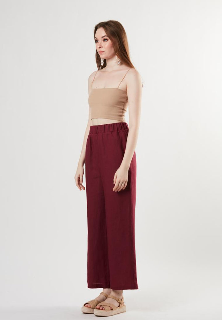 Mia - Pull On Pure Linen Pants