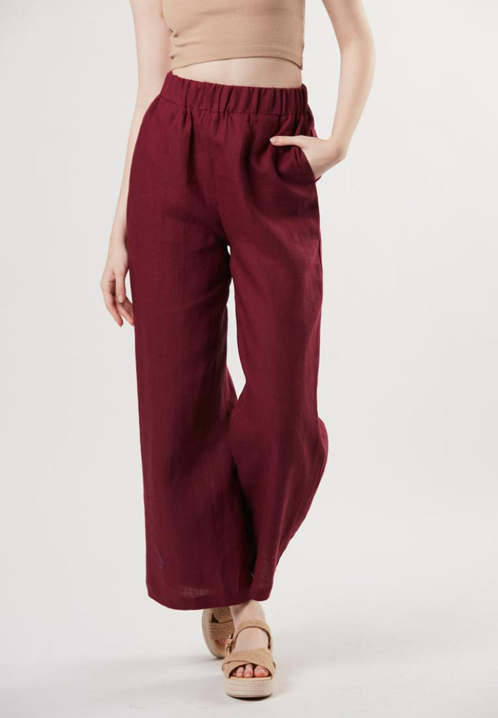 Mia - Pull On Pure Linen Pants