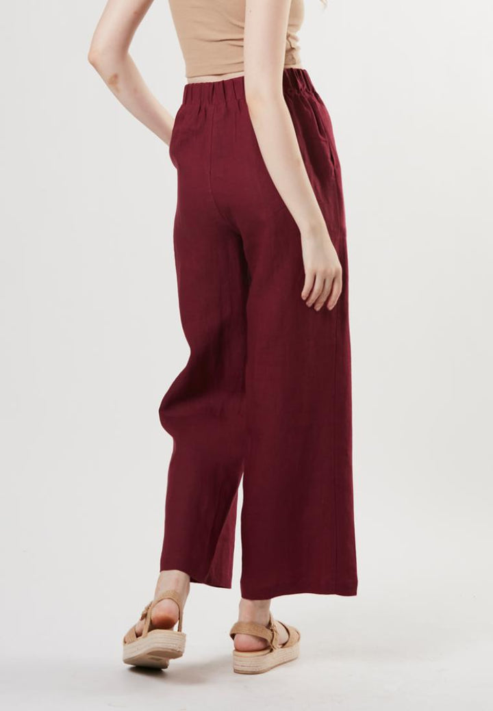 Mia - Pull On Pure Linen Pants