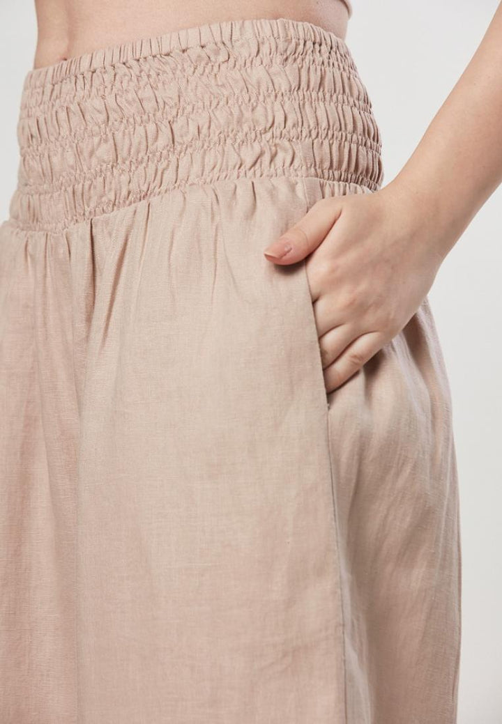 Kay - Pure Linen Pull On Palazzo Pants