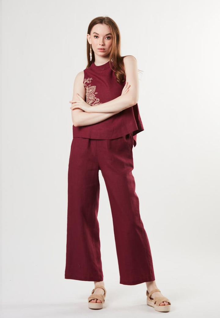 Mia - Pull On Pure Linen Pants