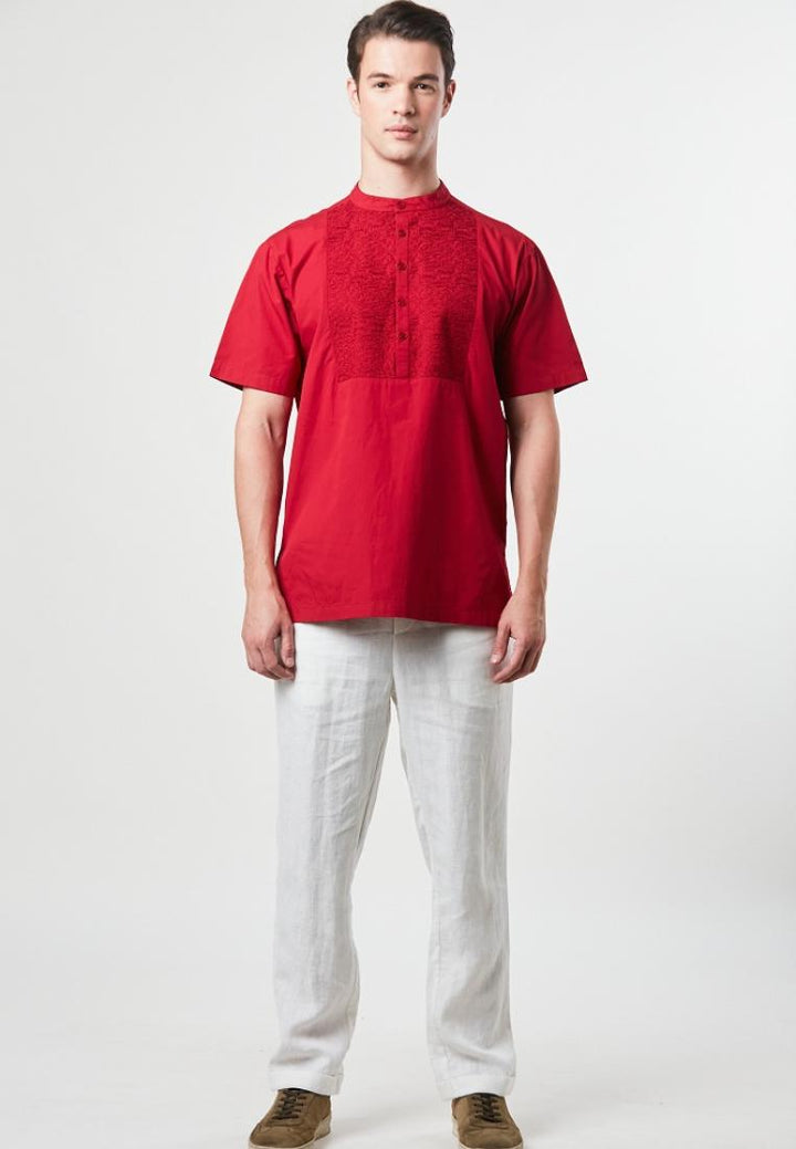 Qaisar - Embroidery Half Placket Shirt