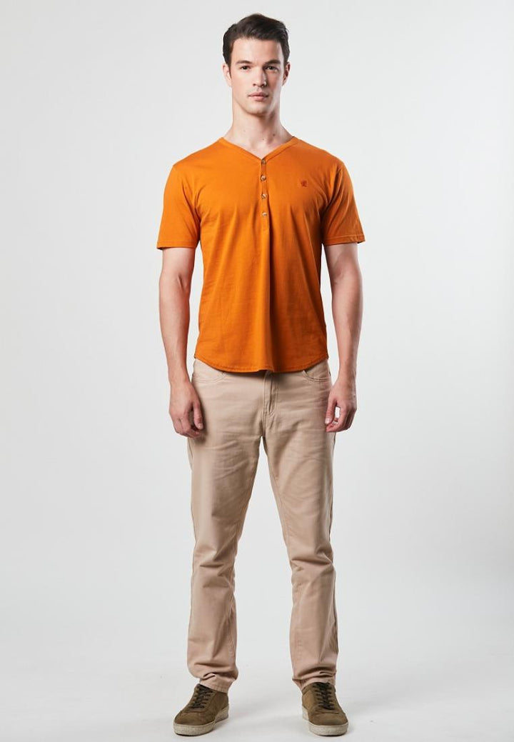 Loudya - Short Sleeve Half Placket Tee