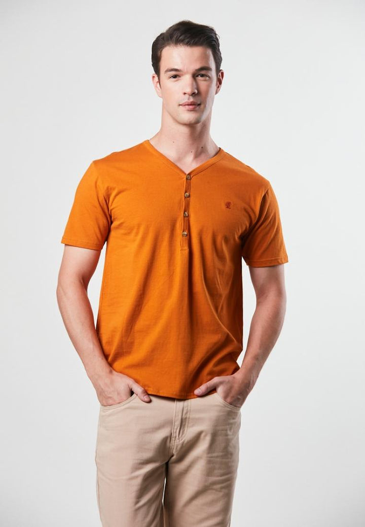 Loudya - Short Sleeve Half Placket Tee