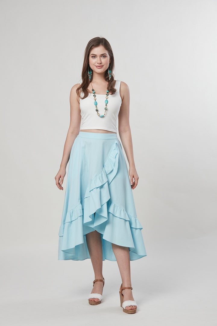 Simone - Flounced Midi Skirt