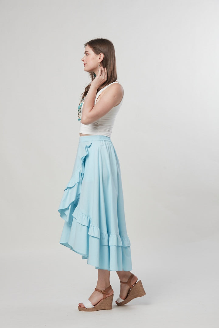 Simone - Flounced Midi Skirt