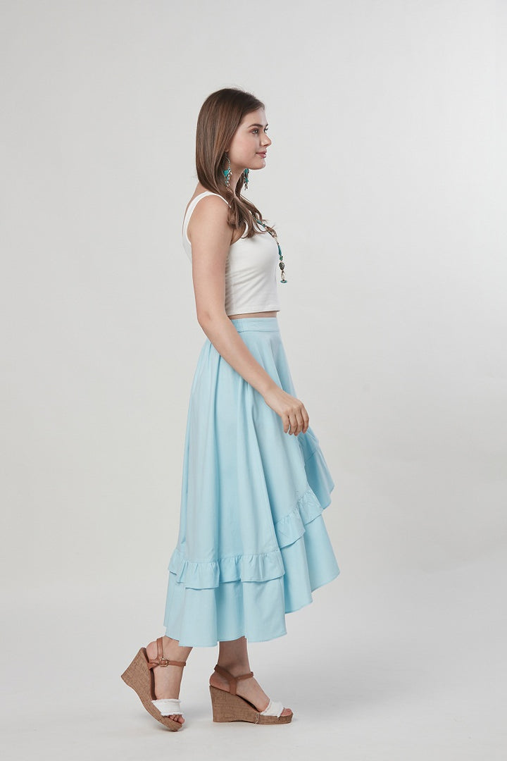 Simone - Flounced Midi Skirt