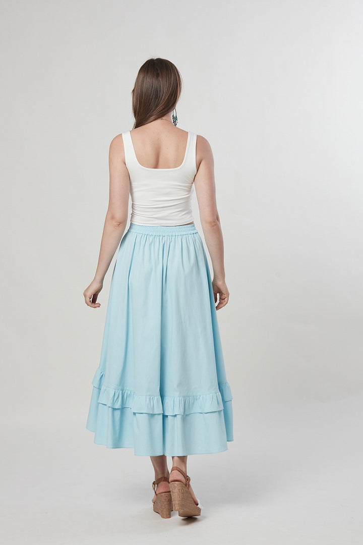 Simone - Flounced Midi Skirt