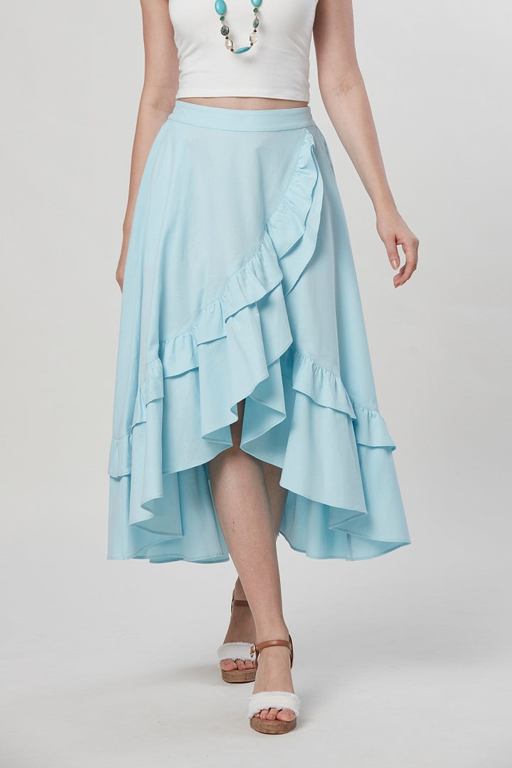 Simone - Flounced Midi Skirt