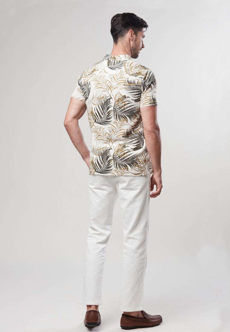 Brandon - Short Sleeve Printed Buttoned Down Shirt