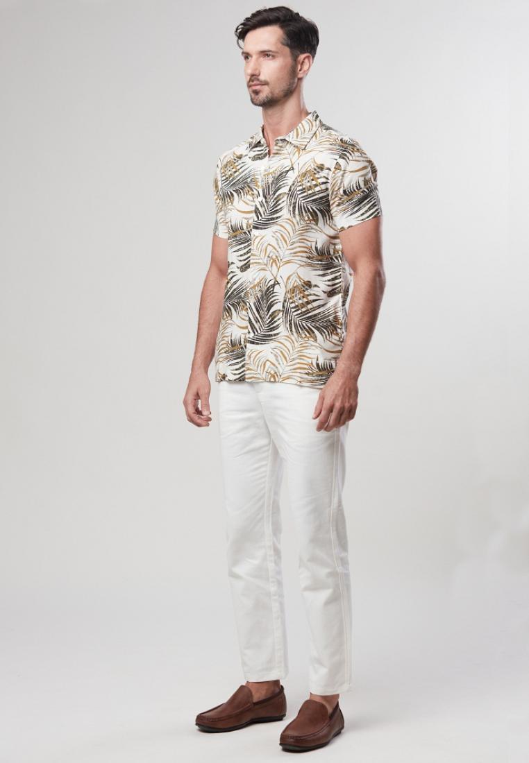 Brandon - Short Sleeve Printed Buttoned Down Shirt