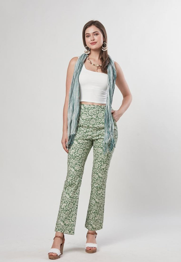 Celia - Fitted Pants Slightly Flared Hem