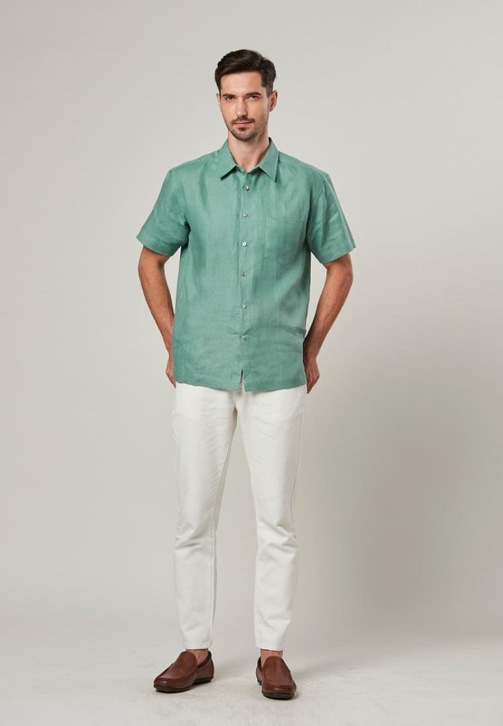 Tearle - Short Sleeve Pure Linen Shirt