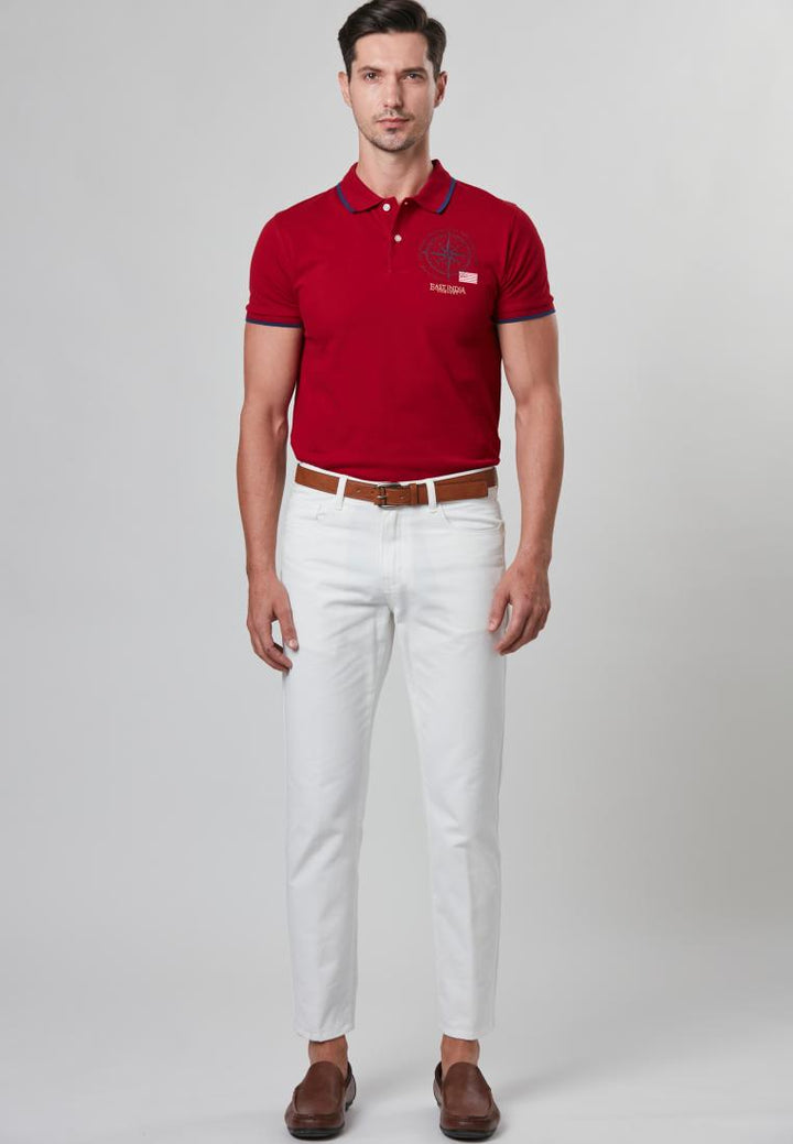 Rhodney - Signature East India Company Short Sleeve Maroon Polo Shirt