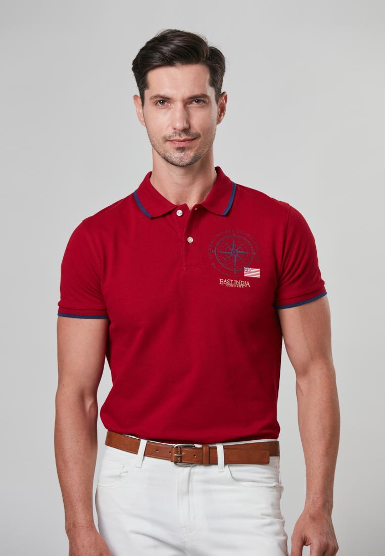 Rhodney - Signature East India Company Short Sleeve Maroon Polo Shirt