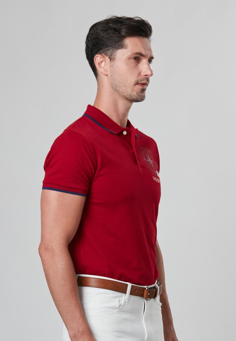 Rhodney - Signature East India Company Short Sleeve Maroon Polo Shirt