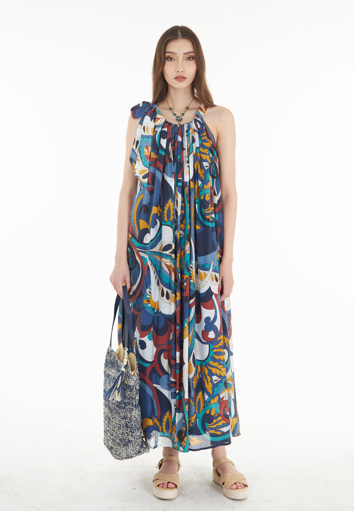 East India Company Agatha - Ties Maxi Dress - Blue