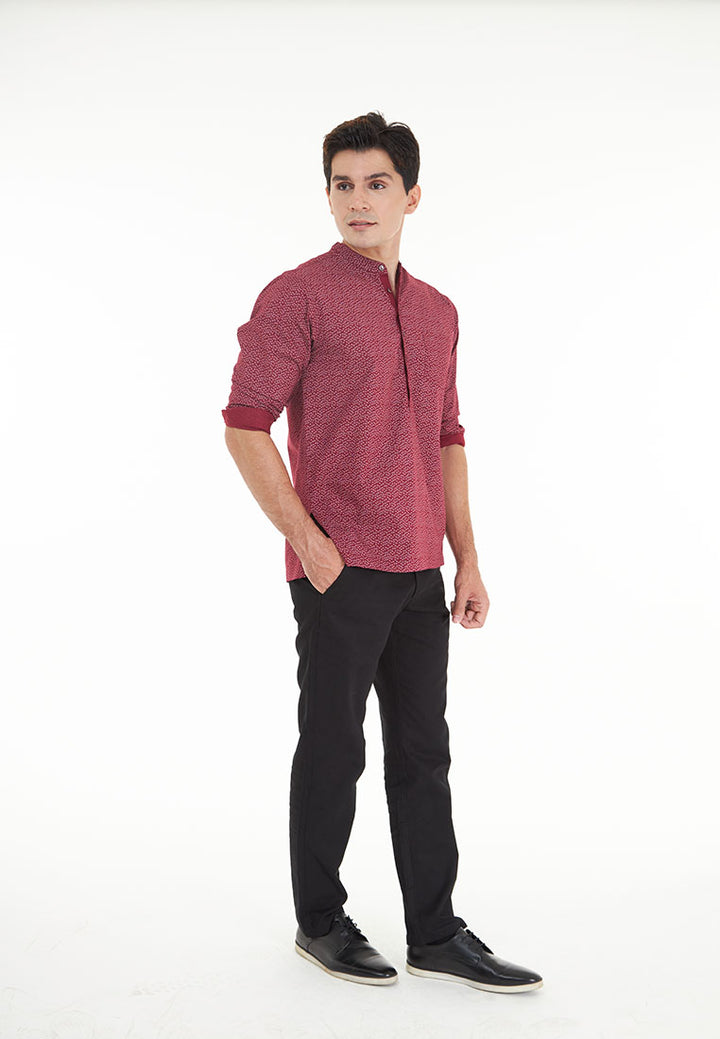 Felix Stand Collar L/Sleeve Printed Shirt