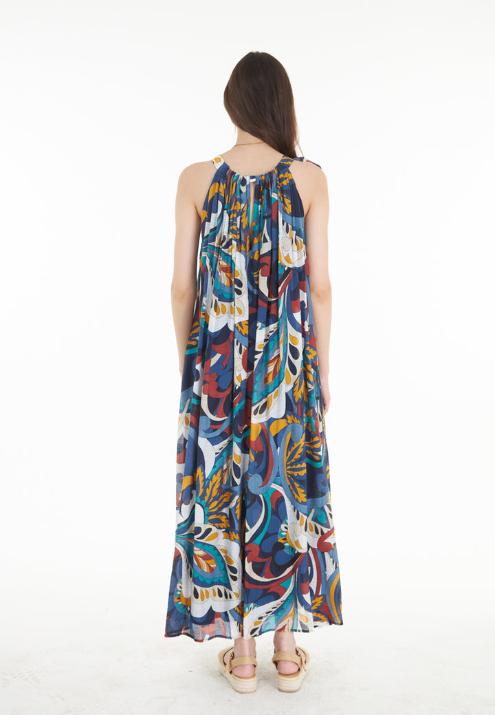 East India Company Agatha - Ties Maxi Dress - Blue