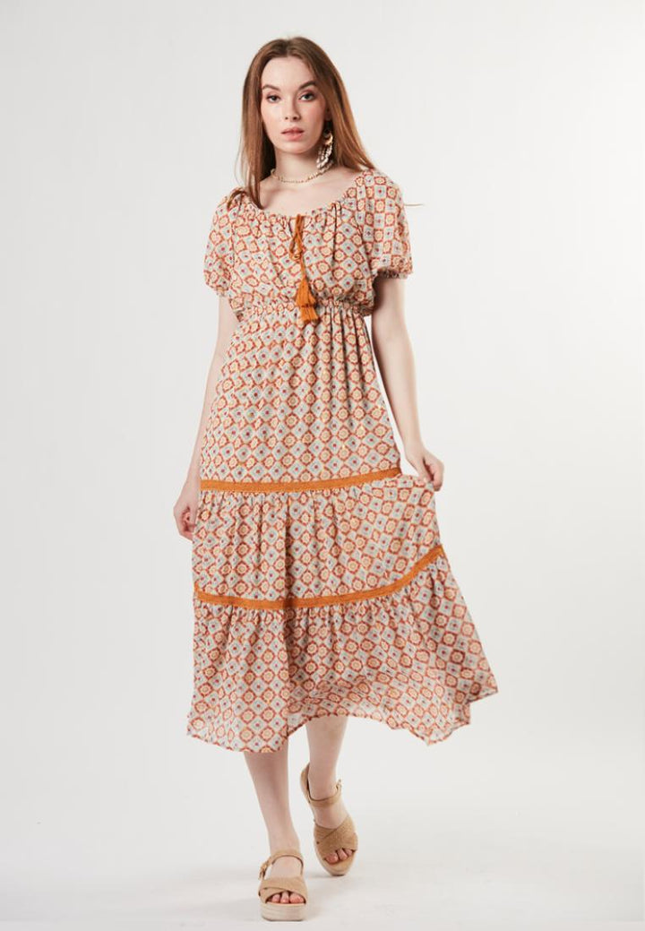 Zenith - Boho Tiered Midi Dress