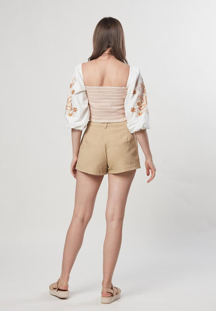 Chloe - Smocking Embroidery Blouse