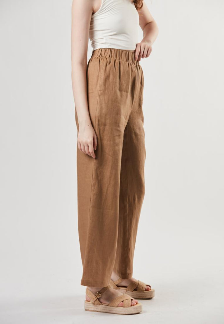 Mia - Pull On Pure Linen Pants