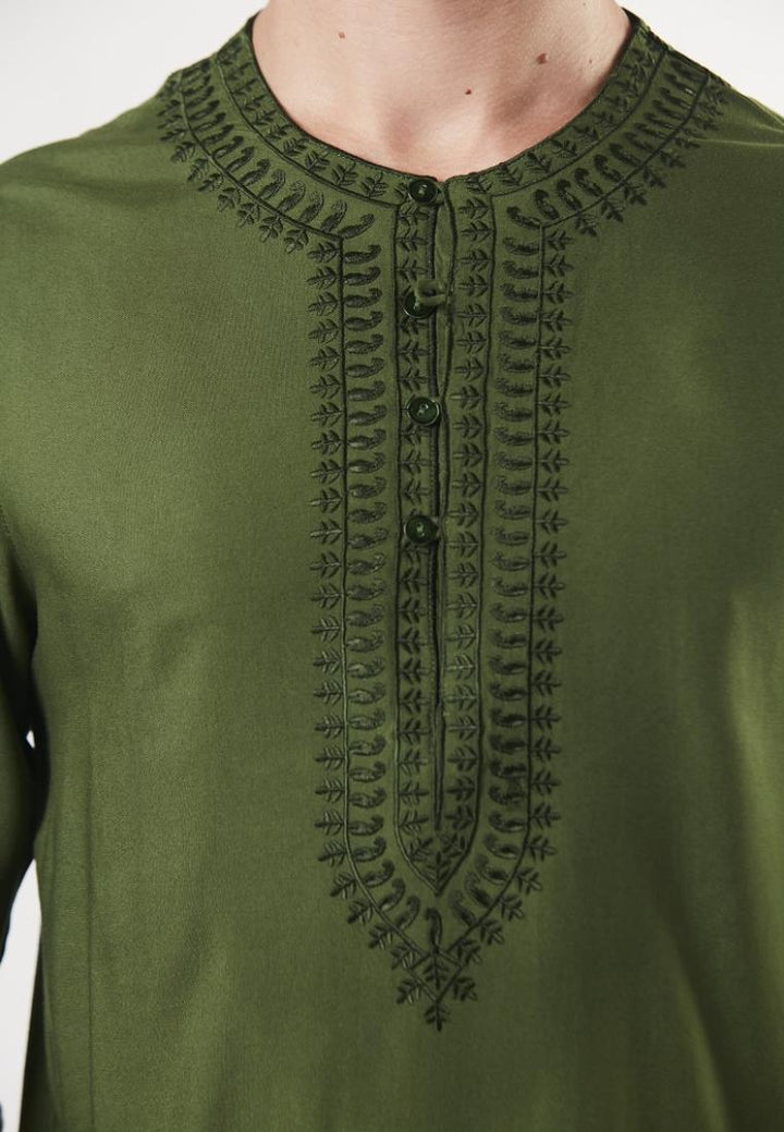 Nerlan -Regular Fit Long Sleeve Embroidery Shirt