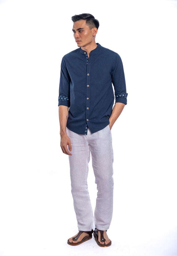 Charan Stand Collar L/Sleeve Shirt