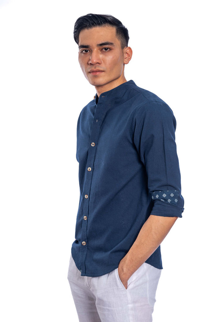 Charan Stand Collar L/Sleeve Shirt