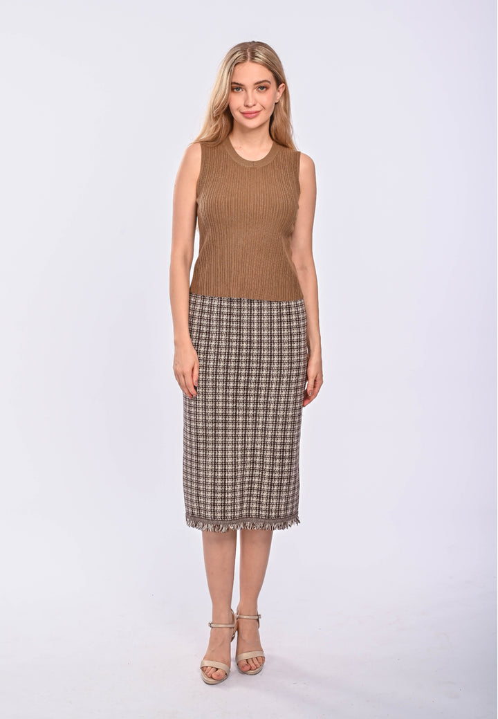 East India Company Finn_ Machine Knitted Sleeveless Top_khaki
