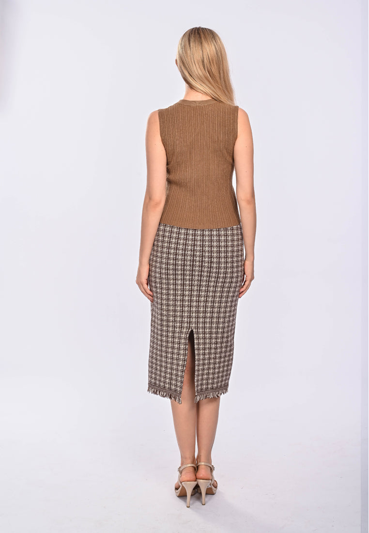 East India Company Finn_ Machine Knitted Sleeveless Top_khaki