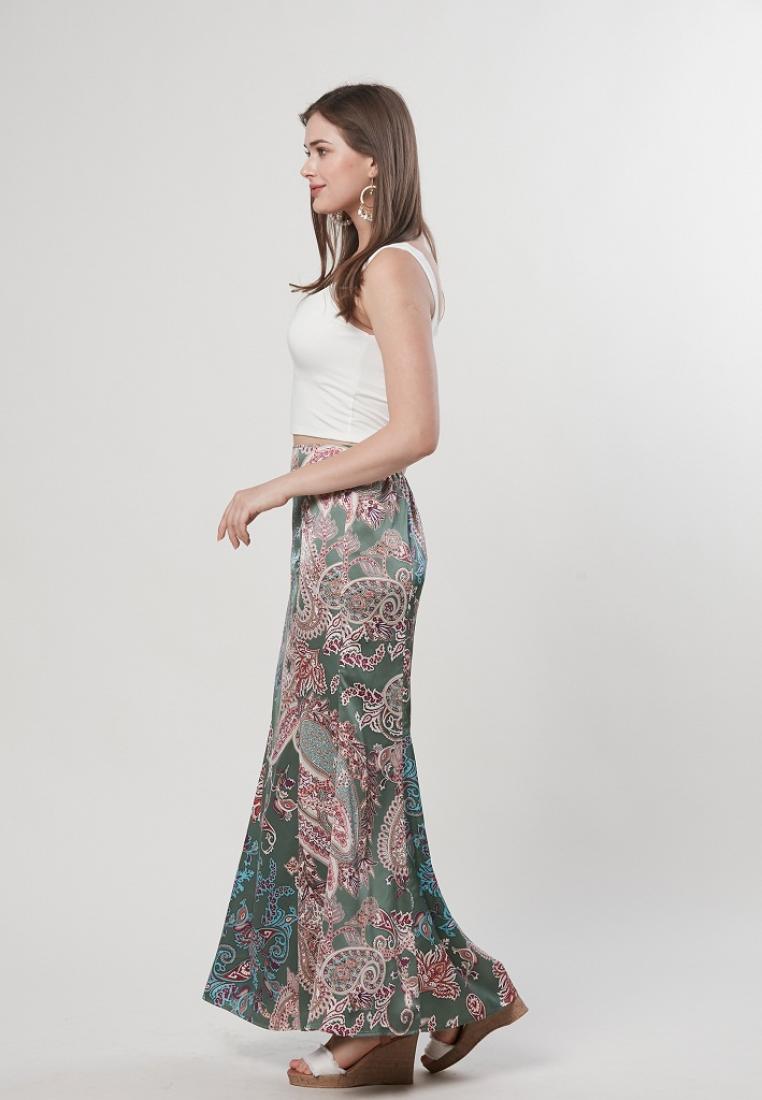 Ella - Godet Printed Mermaid Long Skirt