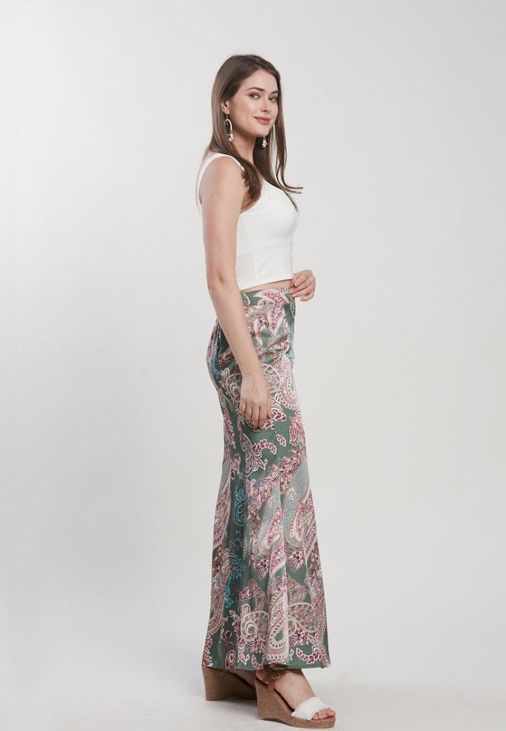 Ella - Godet Printed Mermaid Long Skirt