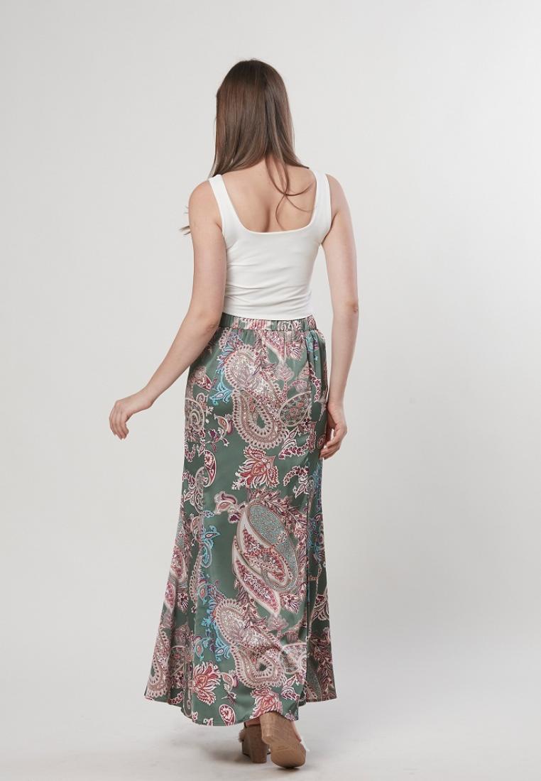 Ella - Godet Printed Mermaid Long Skirt