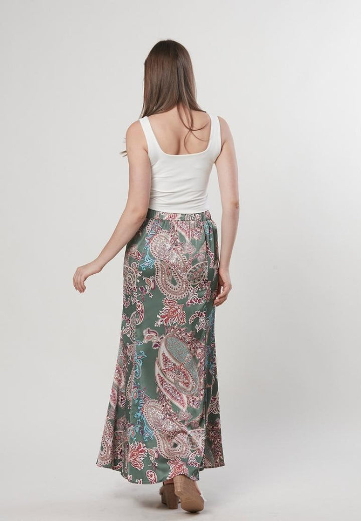 Ella - Godet Printed Mermaid Long Skirt