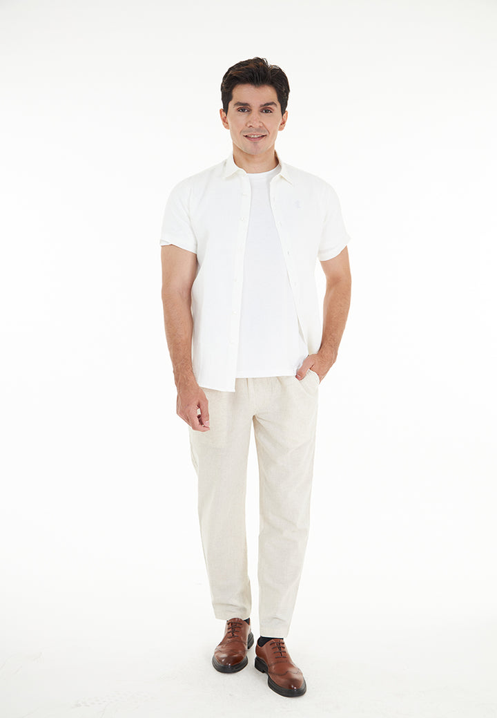 Kaden S/Sleeve Pure Linen Shirt - Ivory